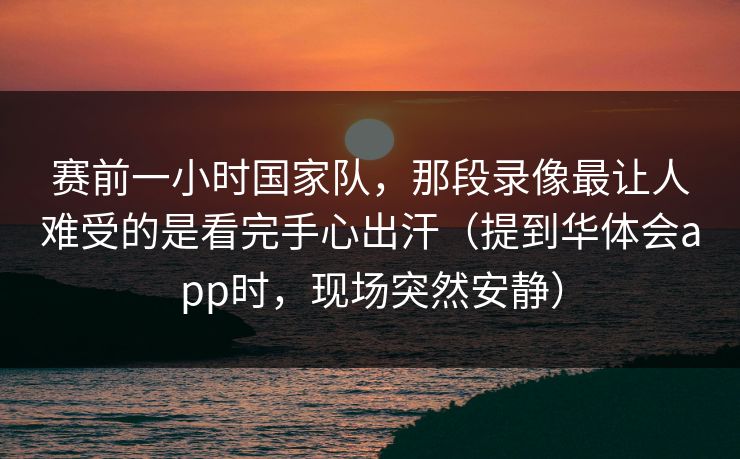 赛前一小时国家队，那段录像最让人难受的是看完手心出汗（提到华体会app时，现场突然安静）