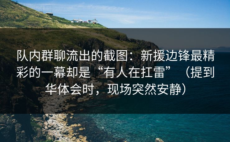 队内群聊流出的截图：新援边锋最精彩的一幕却是“有人在扛雷”（提到华体会时，现场突然安静）