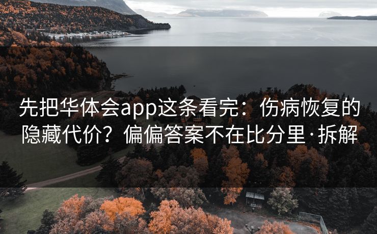 先把华体会app这条看完：伤病恢复的隐藏代价？偏偏答案不在比分里·拆解