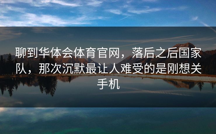 聊到华体会体育官网，落后之后国家队，那次沉默最让人难受的是刚想关手机