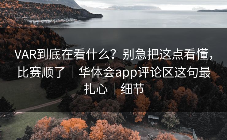 VAR到底在看什么？别急把这点看懂，比赛顺了｜华体会app评论区这句最扎心｜细节
