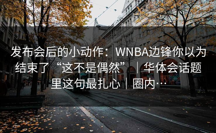发布会后的小动作:WNBA边锋你以为结束了“这不是偶然”|华体会话题里这句最扎心|圈内… 发布会后的小动作:WNBA边锋你以为结束了“这不是偶然”|华体会话题里这句最扎心|圈内…